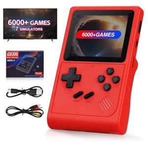 GB300 3.0인치 화면 휴대용 게임기 레트로 비디오 게임 콘솔 8G 내장 6000+ 게임 FC/GB 지원 AV 출력