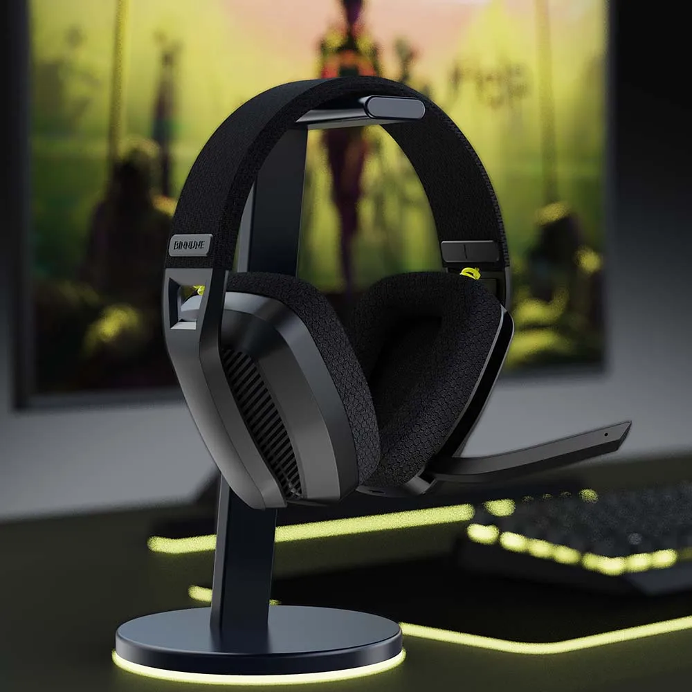 BINNUNE BW06 PS5 PS4 PC Mac용 마이크가 있는 2.4GHz Bluetooth 게임용 헤드셋 마이크가 있는 Playstation 무선 게임용 헤드폰