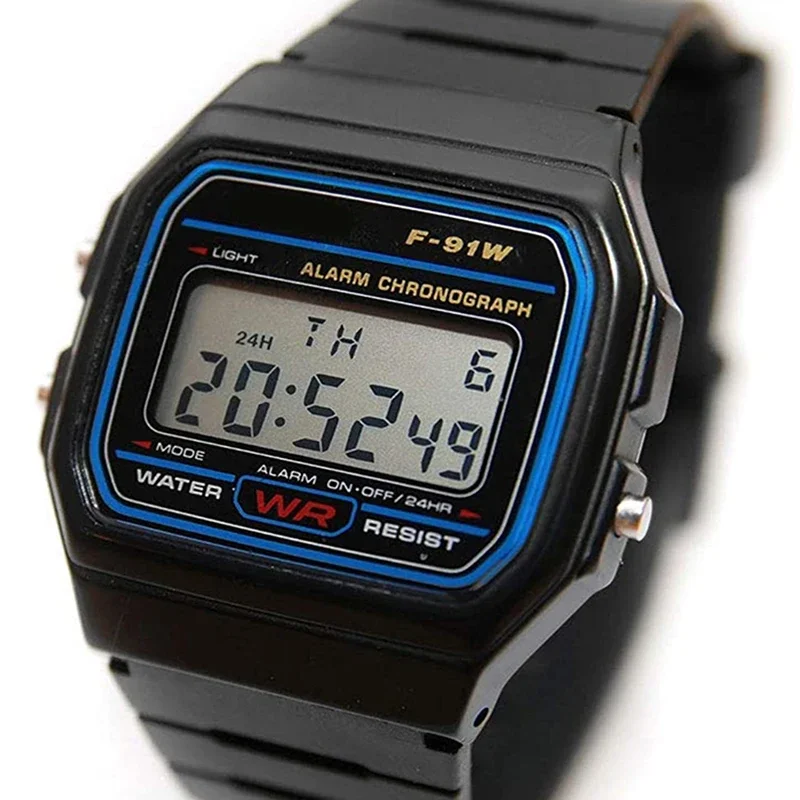 F91W 남성 여성을위한 디지털 시계 LED 전자 손목 시계 방수 스포츠 군사 시계 여성 시계 Relojes Digitales