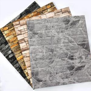 12Pcs 35*30cm 고품질 3D 거품 벽 패널 벽돌 레트로 벽지 천장 자기 접착제 Wallpanel 배경 홈 인테리어
