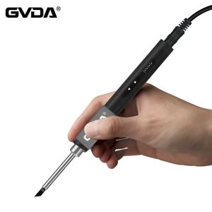 GVDA 휴대용 납땜 인두 키트 용접 수리 도구 전기 재 작업 스테이션 팁 용접기 금속 몸체 3 온도 조절 가능