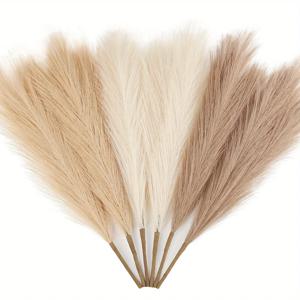 6PCS 인공 팜파스 잔디 장식 꽃 DIY 꽃 테이블에 대 한 가짜 식물 리드 꽃 웨딩 홈 크리스마스 장식 배열