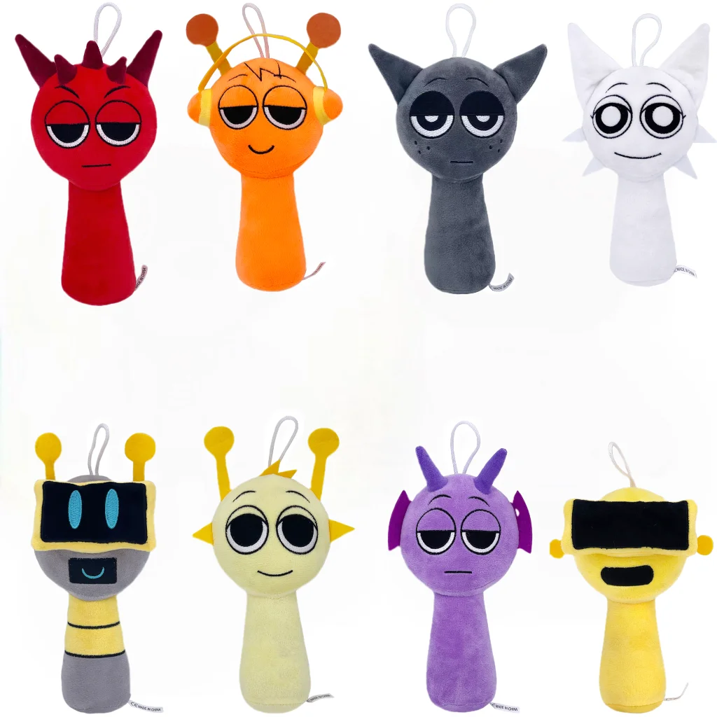 새로운 뜨거운 2025 Sprunki 봉제 인형 게임 장난감 만화 귀여운 부드러운 인형 Incredibox 베개 장난감 아이 생일 크리스마스 선물