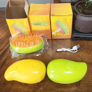 새로운 망고 모양 애완동물 스프레이 마사지 빗, 털 제거용 특수 빗, 목욕용품, 고양이 강아지 용품
