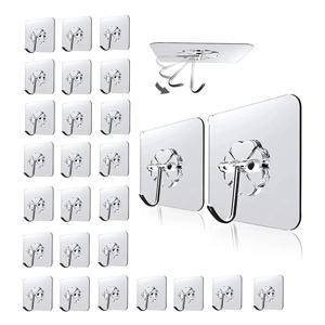 30 Pcs 후크 투명 강력한 자기 접착제 문 벽 걸이 후크 흡입 무거운 부하 랙 컵 빨판 부엌 욕실