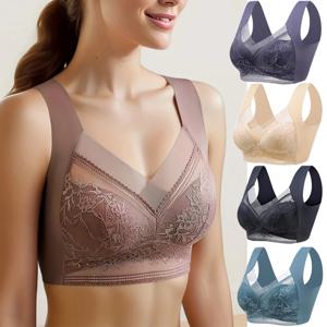 L-6L 여성 대형 브래지어는 얼음 실크를 밀어 원활한 상단 Bralette 레이스 무선 여름 브래지어 플러스 사이즈 탑 란제리 속옷 15019