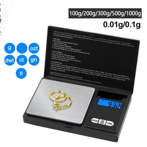 0.01g 쥬얼리 미니 스테인레스 스틸 전자 저울 디지털 포켓 저울 골드 그램 저울 무게 규모 휴대용 포켓 저울