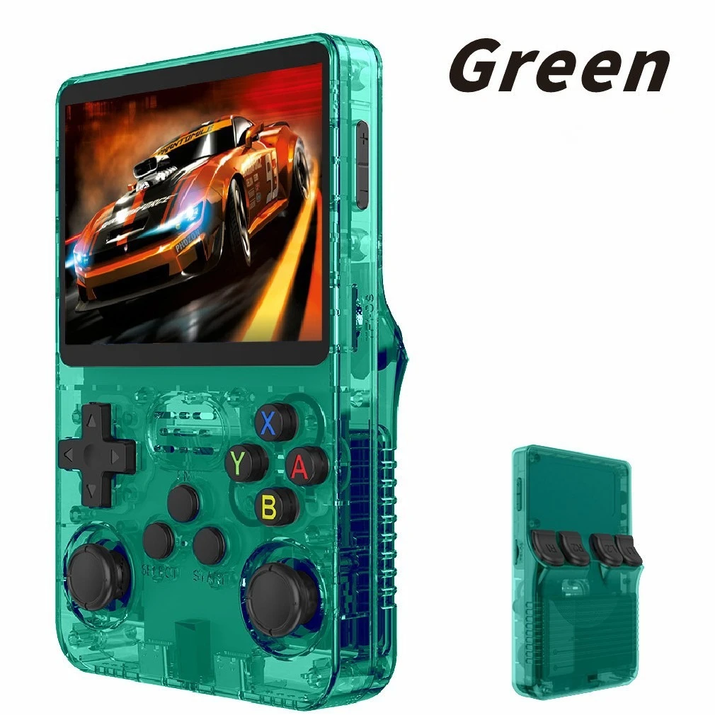 128GB R36S 레트로 휴대용 비디오 게임 콘솔 3.5인치 IPS 화면 플레이어 키즈 휴대용 포켓 비디오 플레이어 게임 Arkos 시스템