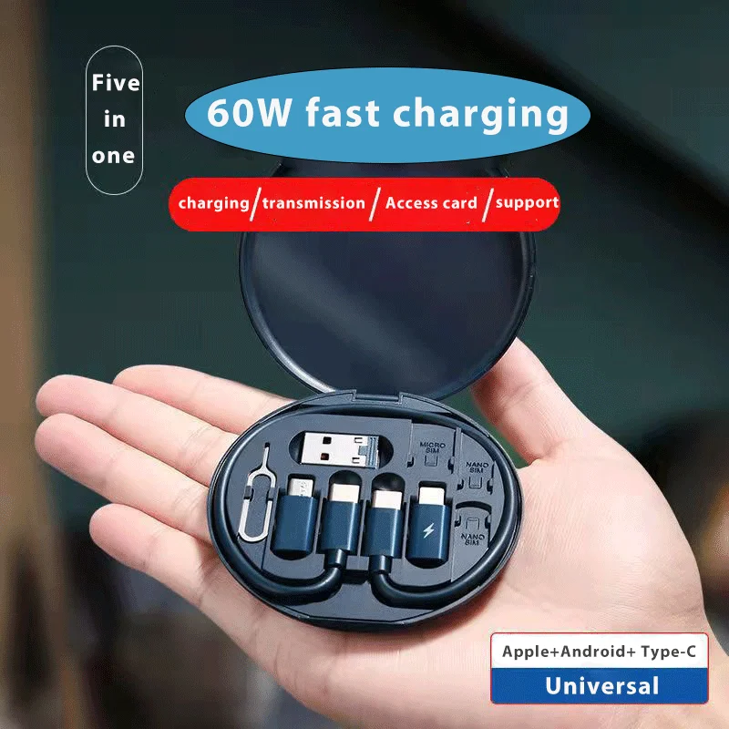 멀티 USB 유형 C - C 60W 충전 어댑터 케이블 키트 USB C - 조명 변환 세트 USB A 및 유형 C - 마이크로/유형 C/조명