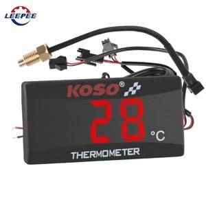 오토바이 온도계 물 탱크 개조 0~120 ° C 모니터 빨간색 파란색 표시기 경고 Senso가 있는 12V 오토바이 온도계