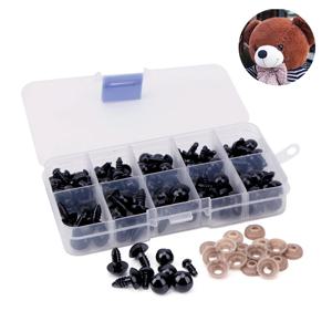 100pcs 장난감 인형 공예에 대 한 6-12mm 검은 플라스틱 안전 눈 테디 베어 인형 부드러운 장난감 동물 Amigurumi 액세서리 만들기