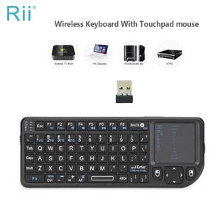 Rii X1 2.4GHz 미니 무선 키보드 Android TV 박스/PC/노트북용 터치패드가 있는 영어/ES/FR 키보드