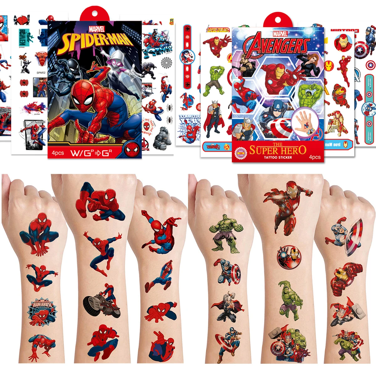 4 개/대 디즈니 어벤저 스 문신 스티커 방수 원래 공주 소피아 스티커 생일 파티 용품 장식 선물