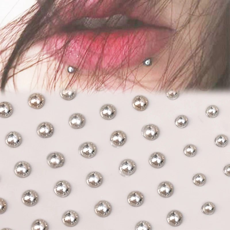 180 PC 비 피어싱 립 손톱 스티커 Selfadhesive 방수 재사용 가능한 가짜 립 네일 눈썹 코 링 바디 배꼽 쥬얼리