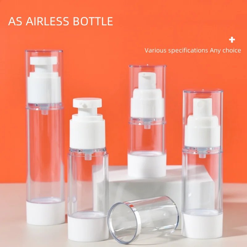 투명 에어리스 화장품 크림 펌프 병, 여행 크기 디펜서 메이크업 용기, 크림 젤 로션, 15ml, 30ml, 50ml