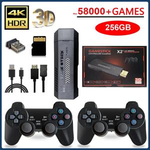 X2 GD10 Pro 4K 레트로 게임 콘솔 2.4G 듀얼 무선 - PS1/N64/PSP용 256GB 30000개 이상의 게임, 휴대용 TV 게임 스틱