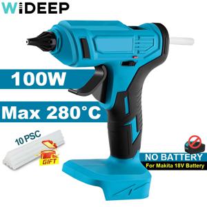 280 ° C 100W 무선 열제거 글루건 휴대용 충전식 10개 11mm 글루스틱 포함 DIY 수리 도구 (마키타 18V 배터리용)