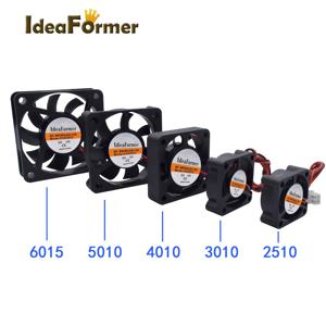 3D 프린터 부품 냉각 팬 2510/3010/4010/5010/6015mm 브러시리스 쿨러 팬 DC 5/12/24V, 2Pin Dupont 와이어 검정색 플라스틱