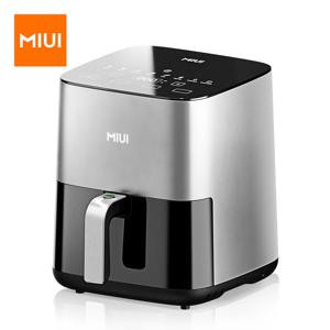 MIUI 에어 프라이어 5L, 터치 제어 및 붙지 않는 바구니 및 눈에 보이는 창이 있는 전기 핫 프라이어 오븐 오일리스 쿠커, 패밀리 사이즈