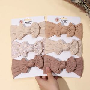 3 개/몫 케이블 니트 아기 머리띠 어린이를위한 탄성 아기 소녀 터번 키즈 헤어 밴드 신생아 Headwrap 아기 헤어 액세서리