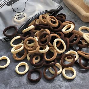 50pcs 여자의 원활한 엄지 반지 헤어 넥타이 Diy 간단한 패션 헤어 코드에 대 한 작은 탄성 밴드와 포니 테일 홀더를 가방
