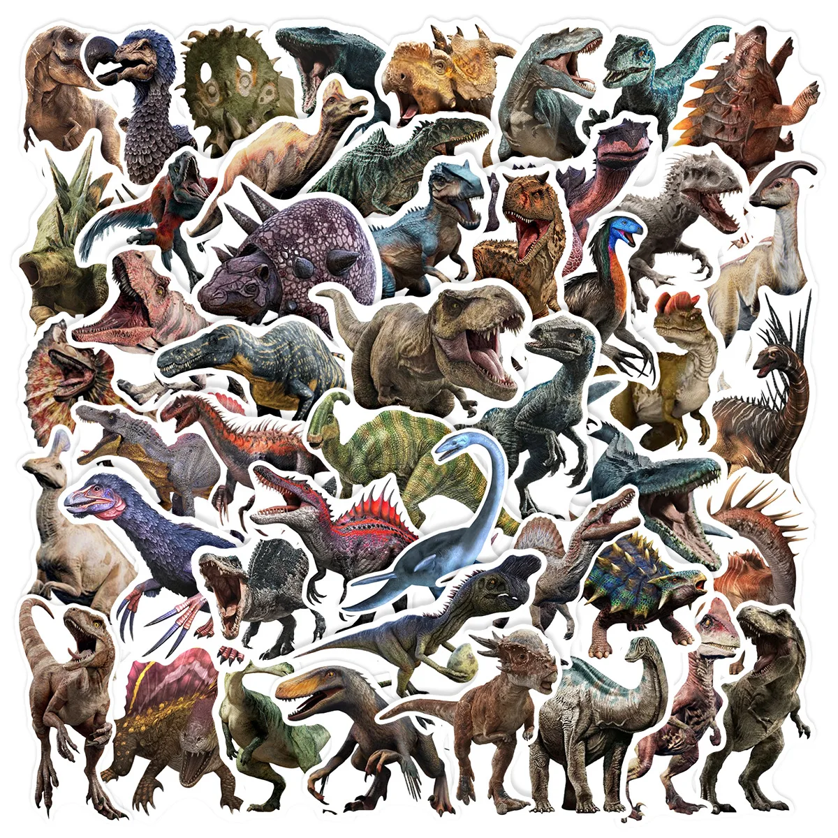 50PCS 공룡 스티커 어린이 장난감 선물 DIY 노트북 전화 가방 노트북 고대 동물 스티커 낙서 데칼