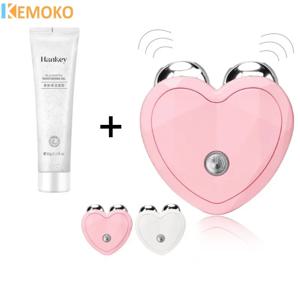 새로운 마이크로 전류 뷰티 장치 미니 휴대용 페이스 리프팅 롤러 슬리밍 마사지 EMS 섬세한 컨투어 퍼밍 페이셜 케어