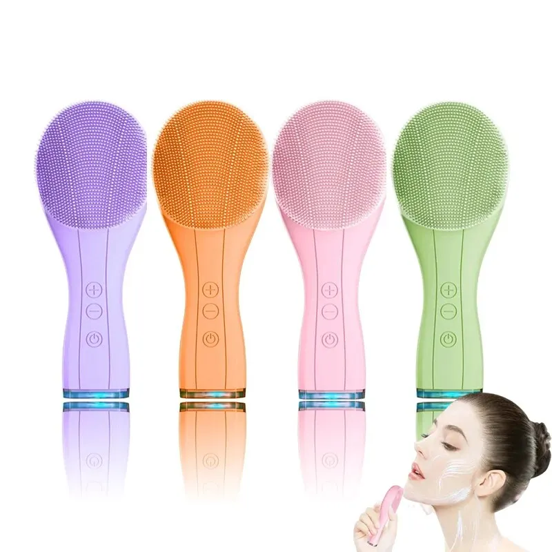 전기 페이셜 클렌징 브러시 딥 모공 청소 음파 진동 방수 여드름 블랙 헤드 리무버 모공 클리너 실리콘