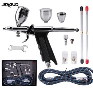 더블 액션 트리거가 포함된 에어브러시 키트, 0.3/0.5/0.8mm 바늘, 2/5/13cc 페인트 컵 에어브러시 건 손톱 케이크 문신 아트에 이상적