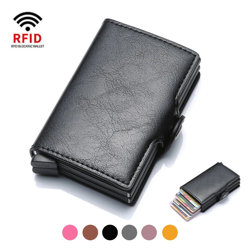 Rfid 남성 카드 지갑, 탄소 섬유 슬림 미니 지갑, 14 카드 홀더, 작은 돈 가방, 남성 지갑