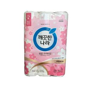 깨끗한나라 허브가든 벚꽃 프리미엄 28m 30롤 화장지