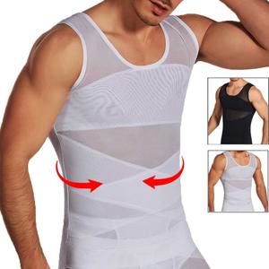 남성용 압축 셔츠 Shapewear 가슴 복부 컨트롤 바디 셰이퍼 슬리밍 언더 셔츠 운동 조끼 탱크 탑