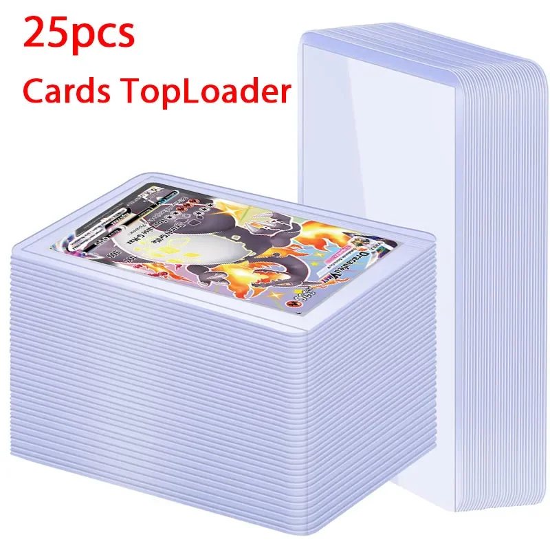 25pcs 카드 슬리브 홀더 게임 카드 TopLoaders PVC 하드 플라스틱 장난감 탑 로더 프로텍터 거래 스토리지 선물 3x4 인치