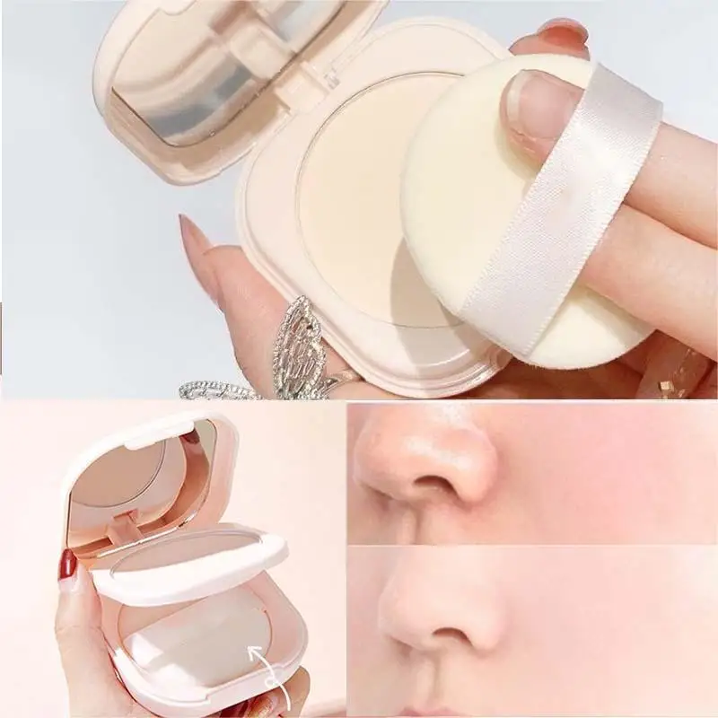 세팅 파우더 오일 컨트롤 메이크업 세팅 브라이트닝 스킨 톤 세팅 파우더 미러 컴팩트 휴대용 메이크업 파우더