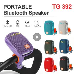 야외 자전거 TG392 휴대용 블루투스 스피커 TWS 무선 미니베이스 FM 라디오 사운드 바 캠핑을위한 음악 스피커를 타고