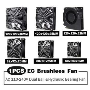 EC 축 팬 60mm 80mm 90mm 120mm 볼 브러시리스 팬 쿨러 AC 110V 120V 220V 230V 240V 컴퓨터 케이스 팬 6025 8025 9225 12038