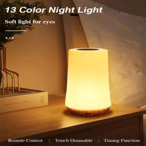 LED 13색 변환 무드등 리모컨 터치 USB 충전식 RGB 야간 조명 디밍 가능 휴대용 테이블 침실등