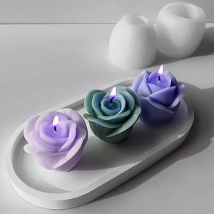 3D 장미 꽃 실리콘 양초 금형 DIY 튤립 꽃 비누 초콜릿 케이크 베이킹 금형 수제 비누 석고 수지 공예 주조