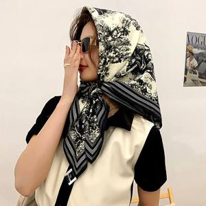 봄 스카프 여성 럭셔리 디자인 폴리에스테르 소재 부드러운 스카프 소프트 숄 비치 90x90cm