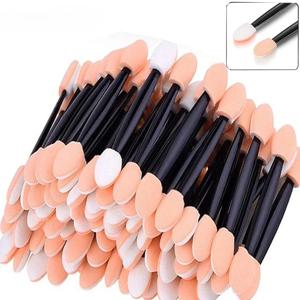 50/100pcs 네일 파우더 브러쉬 스폰지 더블 헤드 미니 스폰지 스틱 네일 아트 미러 크롬 안료 애플리케이터 메이크업 도구