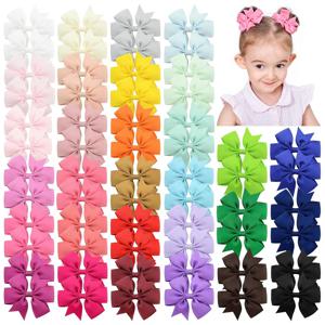 20/40Pcs 아기 소녀를위한 달콤한 무작위 캔디 컬러 활 헤어 클립 세트 귀여운 리본 머리핀 어린이 모자를 쓰고 있죠 헤어 액세서리 선물