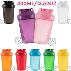 스케일 단백질 쉐이크가있는 400ML 블렌더 셰이커 병 파우더 운동을위한 누출 방지 체육관 스포츠 믹싱 컵 물병