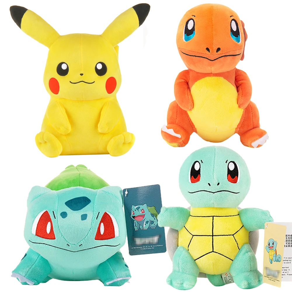 오리지널 포켓몬 플러시 Charmander Squirtle 피카추 플러시 이상해씨 애니메이션 박제 동물 장난감