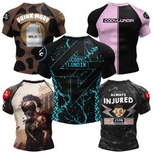 개인 인기 디자인 승화 반팔 블랙 No Gi BJJ Jiu Jitsu Rashguard Fight BJJ Mma 러쉬 가드 셔츠 남성용
