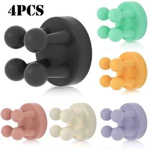 4Pcs 실리콘 칫솔 홀더 후크 방수 자체 접착 벽 마운트 단일 후크 교수형 키 유틸리티 플러그 홀더