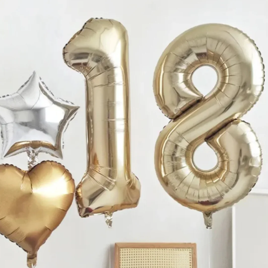 대형 호일 생일 풍선 헬륨 번호 풍선, 생일 축하, 웨딩 파티 장식, 샤워 대형 피규어 글로보, 0-9, 40 인치