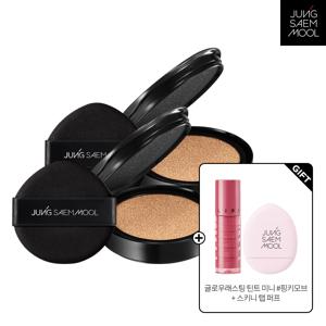 마스터클래스 래디언트 쿠션 리필 2개 + 글로우래스팅 틴트 미니 + 스키니탭 퍼프(핑크)
