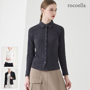 테이즈 골지 스판 여성 카라 셔츠