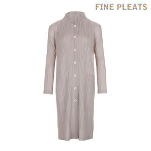 [FINE PLEATS] 피네 플리츠 차이나 카라 롱 가디건 그레이