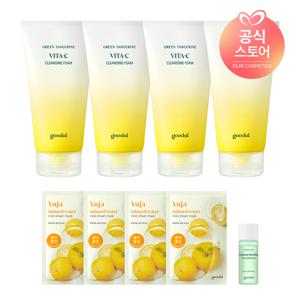 [CJ단독/번들구성]청귤 비타C 클렌징 폼 150ml (총4개구성) [사은]유자가득순한마스크4매+어성초클렌징오일20ml